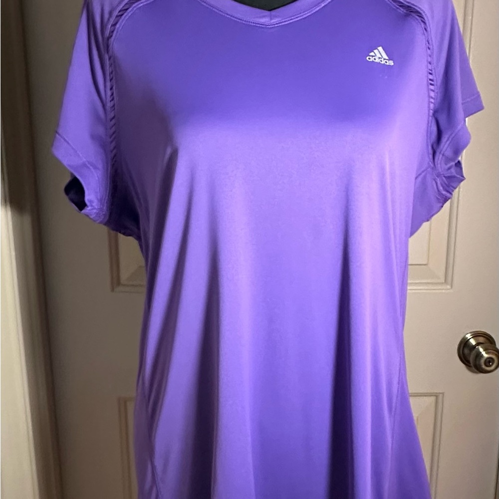 Adidas Women's Purple V-Neck Top